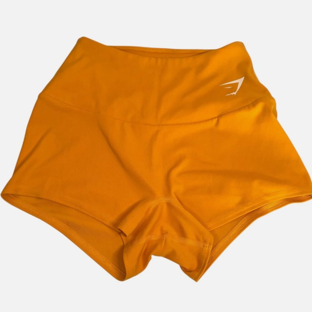 Gymshark Workout Shorts Women's Size Extra Small Mustard Yellow Compression